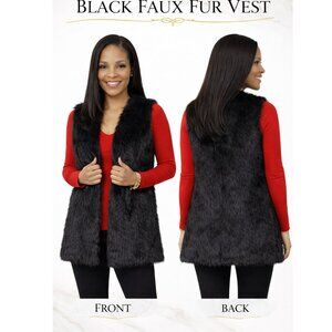 Miss London Faux Fur Vest Jacket